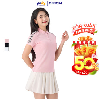 Áo Polo Nữ Yody chất liệu Polyester dệt sợi cafe thấm hút nhanh, khử mùi hôi, chống tia UV, mềm mại APN7028