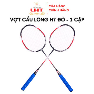Vợt Cầu Lông HT Đỏ 1 Cặp (TẶNG TÚI ĐỰNG VỢT) - Lực căng 9kg, có sẵn quấn cán [Chính hãng AAA - LHT]