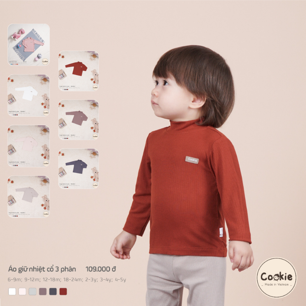 [COOKIE] Áo giữ nhiệt cổ 3 phân size từ 6-9m đến 4-5y