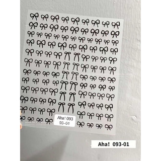 Sticker nơ tiểu thư đen, trắng