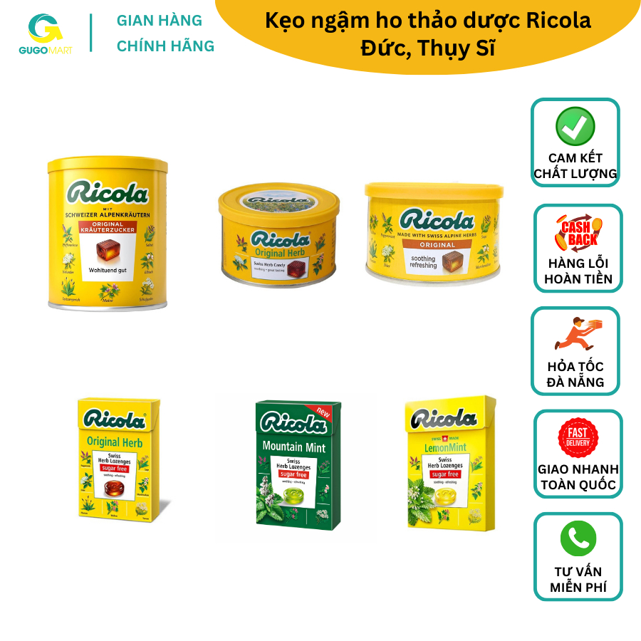 Kẹo ngậm thảo mộc Ricola của Đức, Thụy Sĩ ko đường siêu ngon