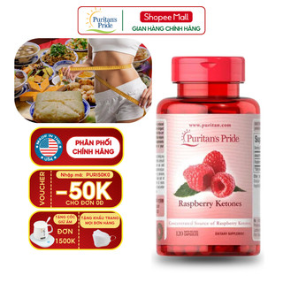 Hỗ trợ giảm cân đẹp dáng, giảm lượng cholesterol trong máu Raspberry Ketones 100mg 120 viên Puritan's Pride của Mỹ