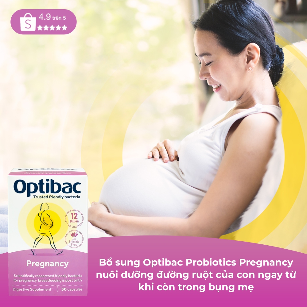 Chăm sóc sức khỏe với Optibac Pregnancy 30 viên cho mẹ bầu và cho con bú cân bằng hệ vi sinh đường ruột