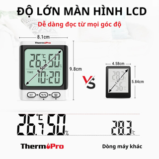 Nhiệt ẩm kế phòng điện tử Thermopro 3 trong 1 đo nhiệt độ