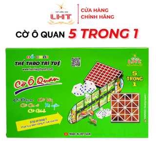 Cờ Ô Quan Hộp Giấy Nhỏ 5 trong 1 - Kèm 4 game Cờ Vây, Cờ Caro, Cờ Gánh, Xí Ngầu - Trí tuệ cho trẻ  [Chính hãng AAA-LHT]
