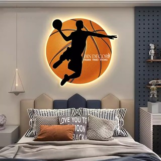 Tranh đèn led tráng gương bóng rổ uv mặt mica sáng bóng kèm đinh treo