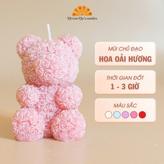 Nến Thơm Gấu Teddy Hoa Hồng Quà Tặng Người Thương