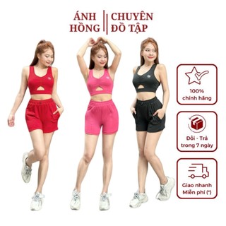 Bộ tập gym yoga aerobic nữ, bộ áo sát nách, bộ tập thể thao nữ