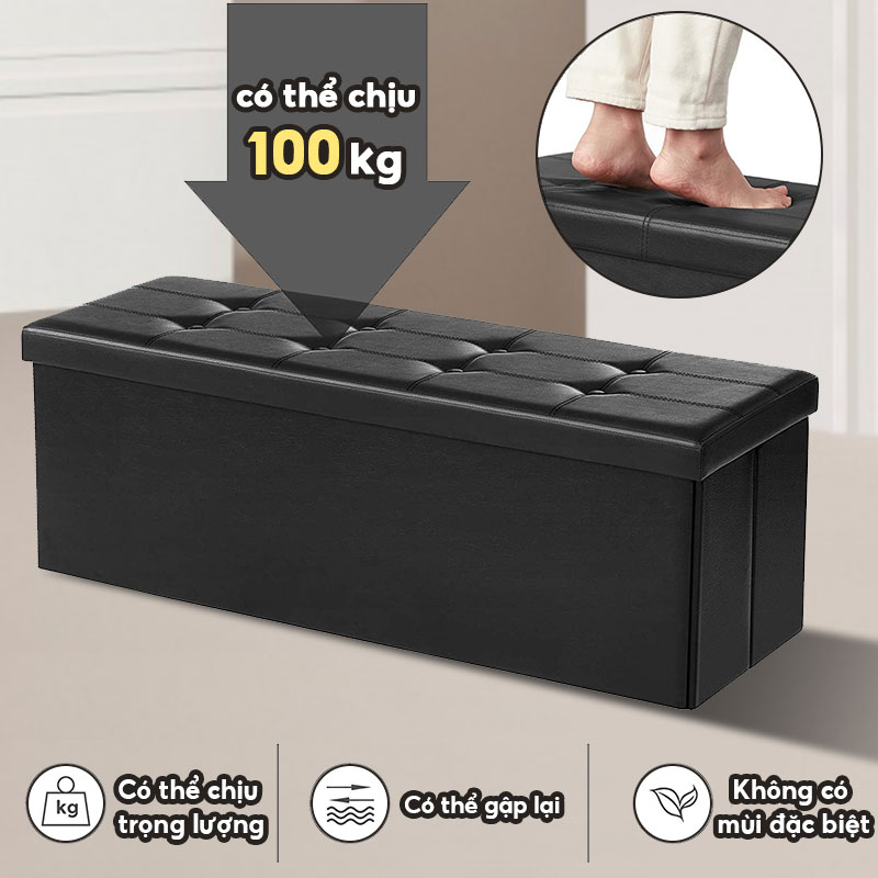 Ghế Hộp Đựng Đồ Đa Năng Tích Lớn 110L Hộp Đựng Đồ Đa Năng Ghế Đựng Đồ Ghế Sofa Gấp Gọn Đa Năng | BigBuy360 - bigbuy360.vn