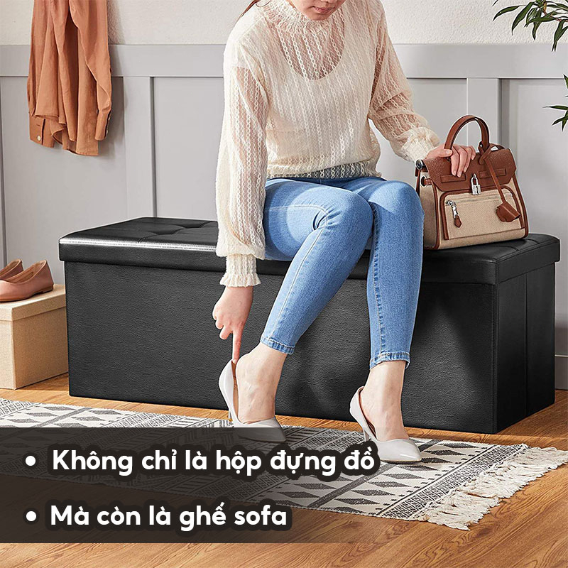 Ghế Hộp Đựng Đồ Đa Năng Tích Lớn 110L Hộp Đựng Đồ Đa Năng Ghế Đựng Đồ Ghế Sofa Gấp Gọn Đa Năng | BigBuy360 - bigbuy360.vn