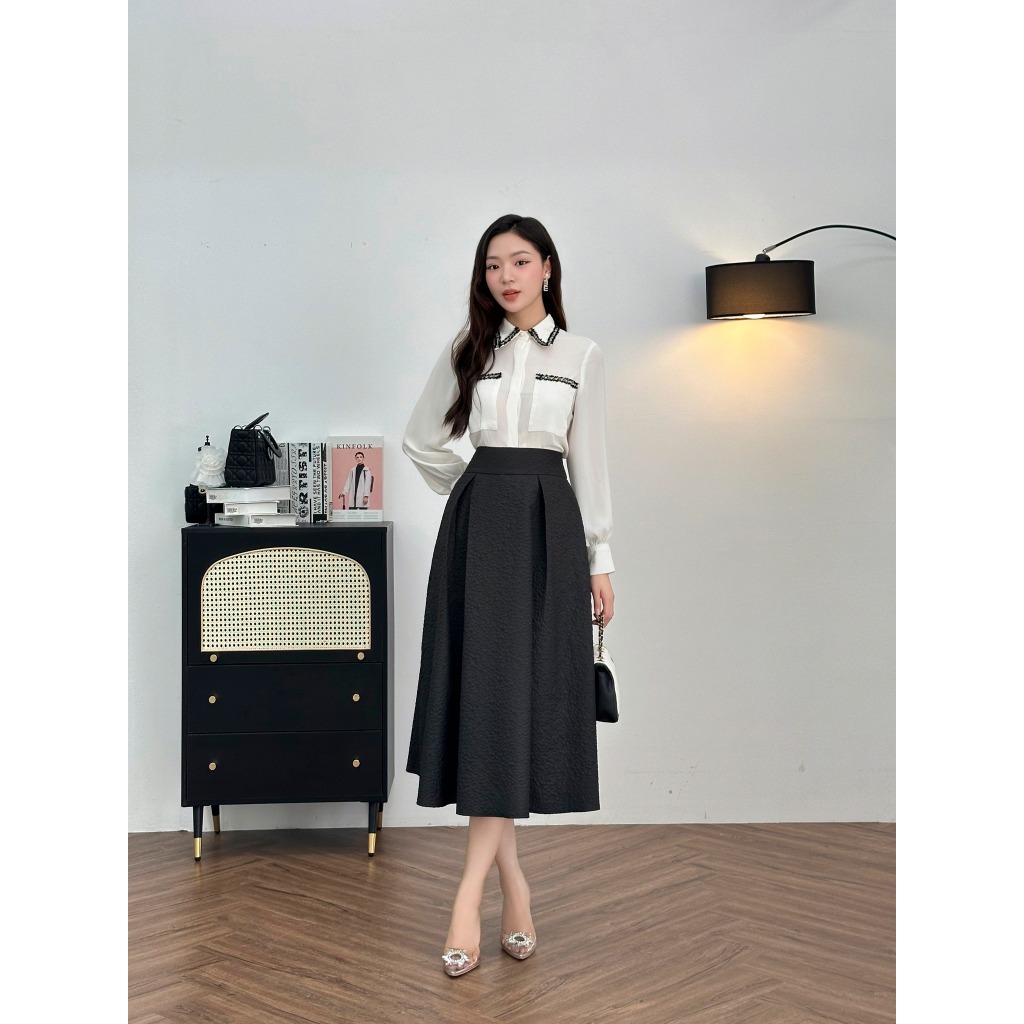 Chân Váy 𝐂𝐂𝐇𝐀𝐓 Dáng Xòe Ly Súp Chất Xốp Cao Cấp Phong Cách Thanh Lịch 23CDX2023XT