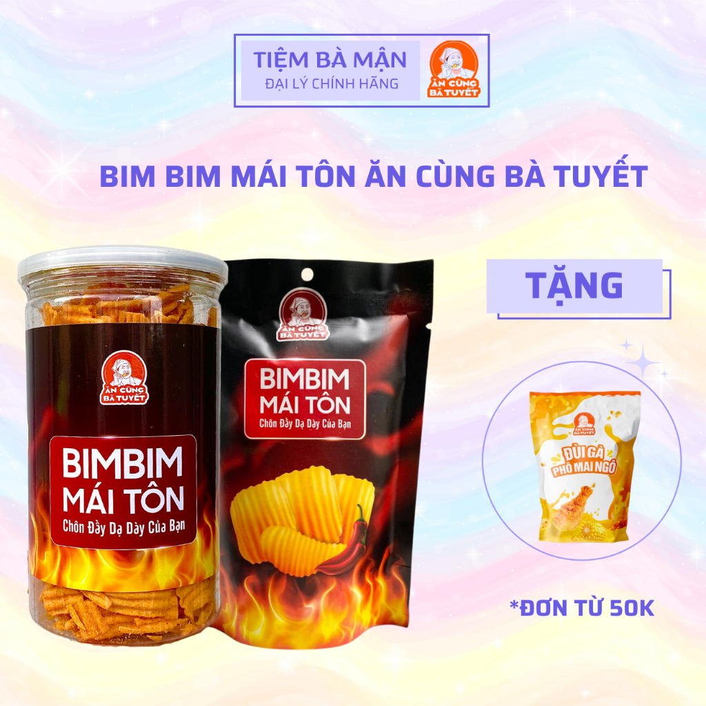 Bim Bim mái tôn Ăn cùng bà Tuyết túi 50gr/hũ 250gr