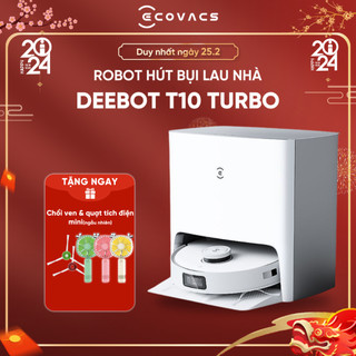 Robot hút bụi lau nhà Ecovas Deebot T10 TURBO _ Lực hút 3000PA _ Bản Quốc Tế _ Hàng Chính Hãng