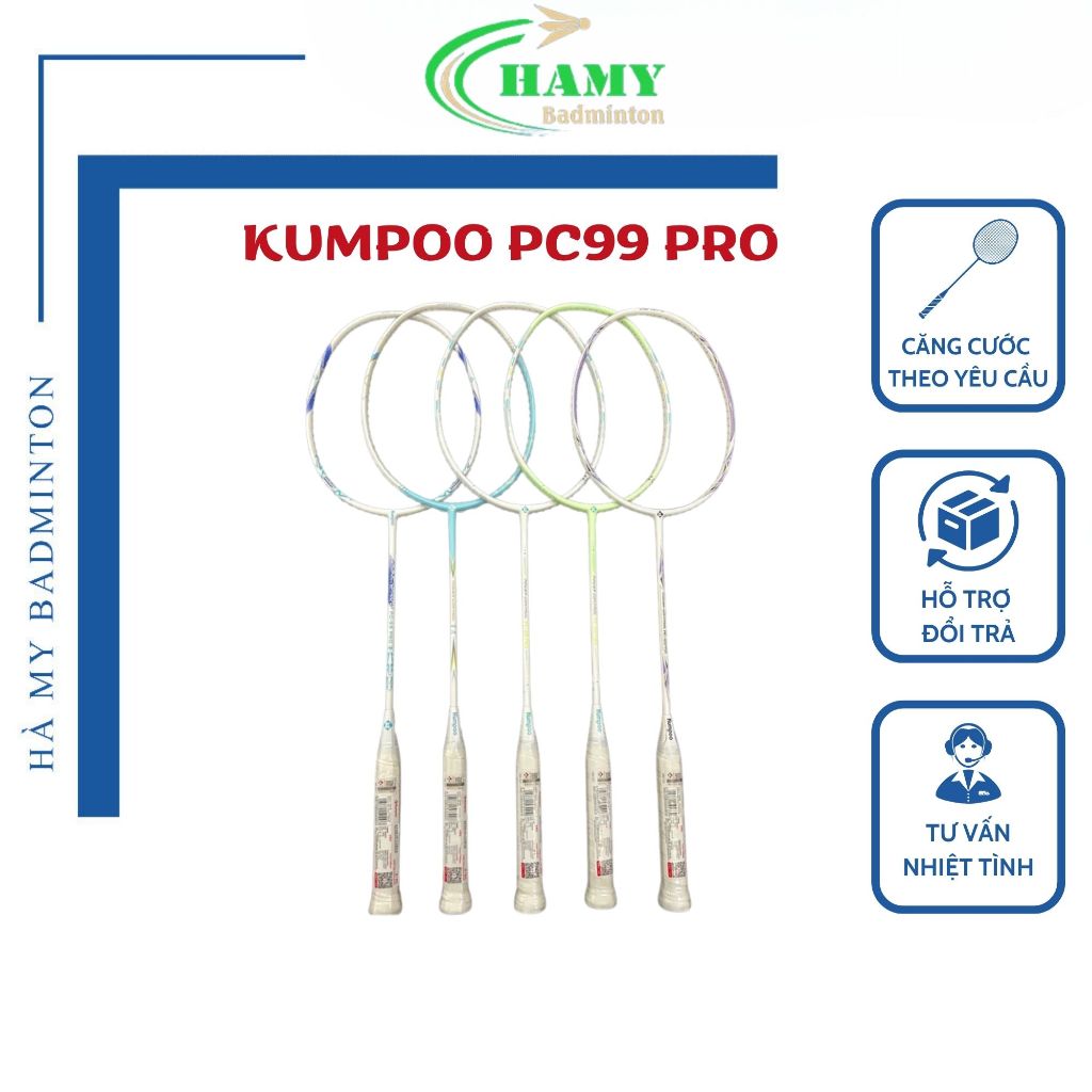 Vợt Cầu Lông Kumpoo PC 99 Pro Cao Cấp Phù Hợp Với Lối Chơi Công Thủ Toàn Diện tặng kèm túi đựng  Và 