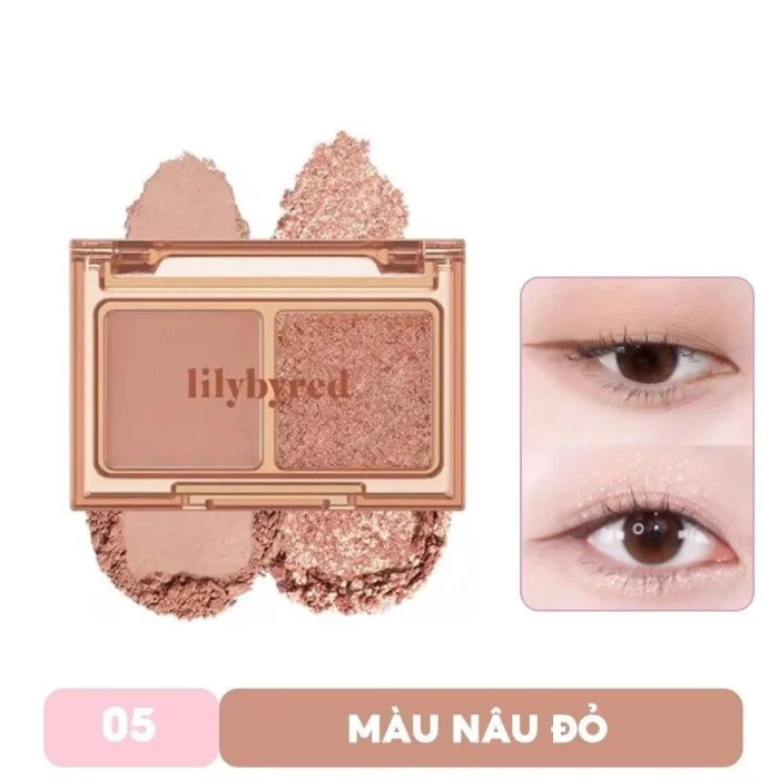 Phấn mắt 2 ô Lilybyred Little Bitty Moment Eyeshadow 05 Mellow Moment 1.6g
