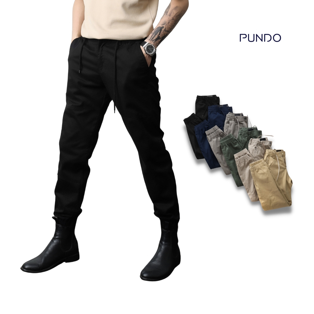 Quần jogger nam PUNDO chất kaki mềm mịn, màu basic dễ phối ,phong cách trẻ trung năng động QDPD09