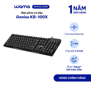 Bàn phím có dây genius kb-100x - fullsize, kết nối usb, có phím số, 12 phím chức năng, thêm phím "sleep"