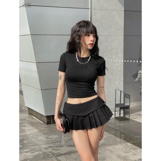 Cazi Basic Top - Áo crotop ngắn tay