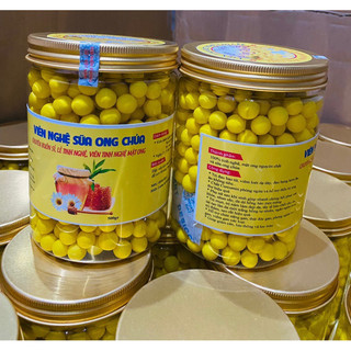 Viên tinh bột nghệ mật ong hộp 500g nắp nhôm cao cấp