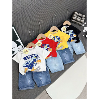 set áo cotton quần bò cho bé size 10-22kg