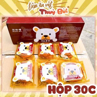 Thùng 30 bánh ruốc gấu chà bông đài loan , bánh gấu chà bông ruốc mặn date mới, đồ ăn vặt