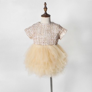 OD224 váy dạ tweed tầng bồng siêu xinh cho bé gái