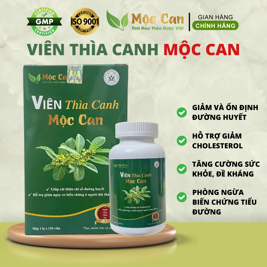 Viên hạ đường huyết Thìa Canh Mộc Can, khắc tinh biến chứng tiểu đường hộp 120 viên