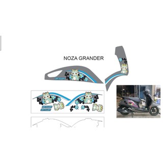 TEM NOZA GRANDE BẢN RỒNG CUTE XÁM XANH, TEM THIẾT KẾ 3 LỚP SIÊU SẮC NÉT