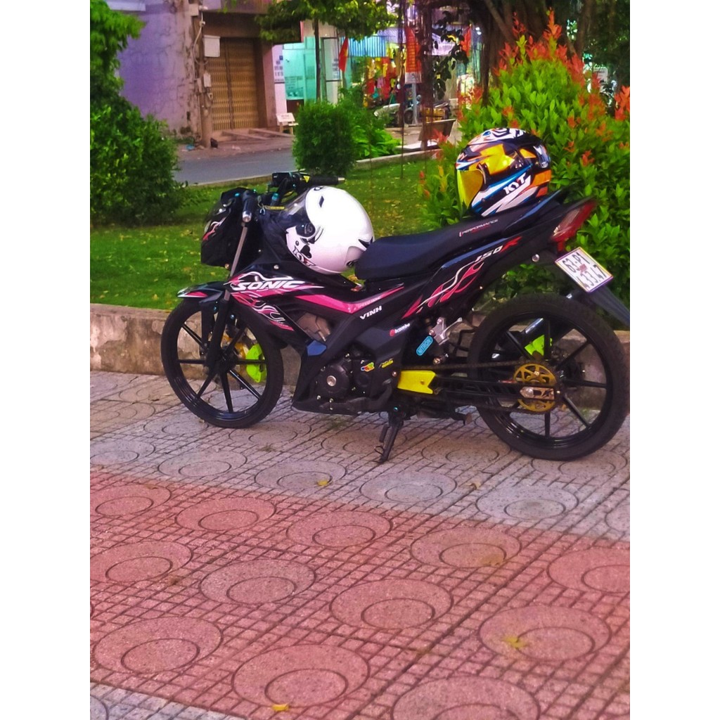 Tem Rời Sonic mẫu lửa màu đen hồng trắng