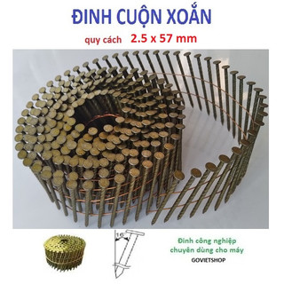 Đinh cuộn xoắn 2.5x57mm - cuộn 300 cây - đinh cuộn đóng pallet - đinh cuộn bắn gỗ