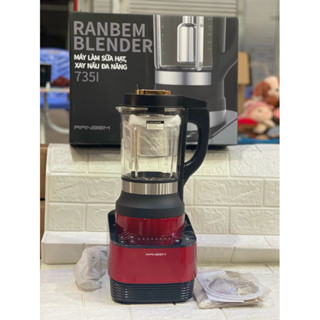 Máy làm sữa hạt Ranbem 735i nắp inox 304 có hdsd TV kèm xửng hấp