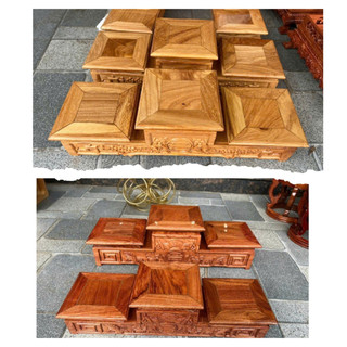 Tam sơn gỗ hương và gỗ gõ -Đế tam kê bát hương-Tam cấp thờ nhiều kích thước