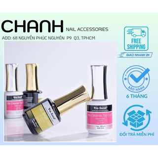 Base Top Cao Cấp VIA SECRET, Sơn Liên Kết - Top Bóng Gel Chống Xước Siêu Bền Bóng CHANH NAIL