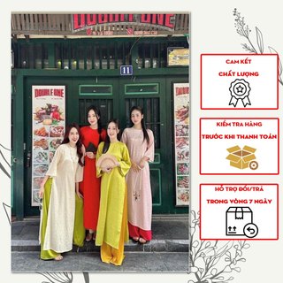 Áo dài gấm cách tân nữ dáng suông xưa chất co giãn mềm mịn Đủ Màu, cho nàng chụp ảnh tết, du xuân, dự sự kiện, lễ tết...