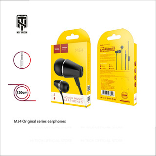 Tai nghe hoco m34, jack cắm 3.5mm có mic đàm thoại, dây tpe tráng men dài 1m2.