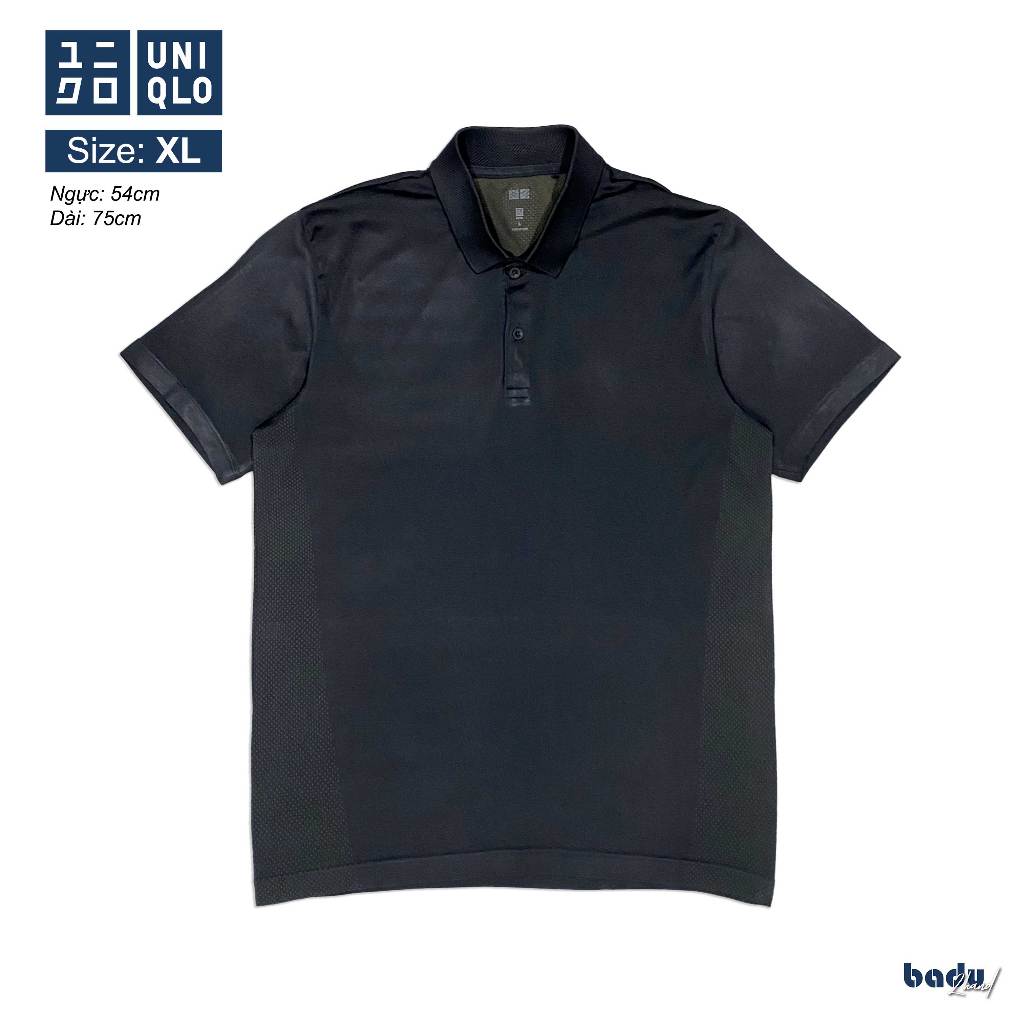 Áo thun polo Uniqlo 2hand size XL | Màu đen