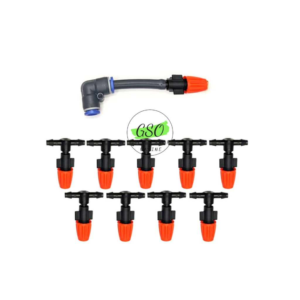 Bộ KÍT phun sương tăng áp tưới lan, cây cảnh 10 đầu béc kèm bơm