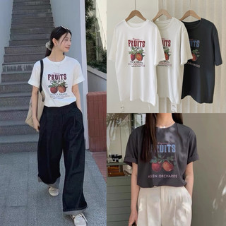 Áo phông in hình hoa quả hàng QCCC chất cotton mềm mướt ko nhăn.