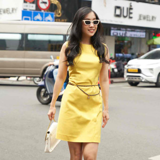 Đầm ôm Basic Nữ N&M hai lớp lót co giãn không tay trơn 2308010