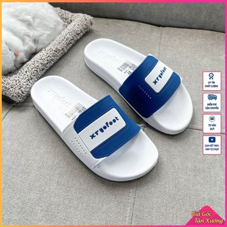 Dép nam quai ngang quai da đế cao su logo sắt thời trang cao cấp