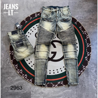 [FreeShip] Quần Jean Nam BATMAN Xanh Bụi Phối Đùi Khoá Zip Quần Bò Nam Đùi Nhăn Phối Khóa Ngang - Hottrend 2024