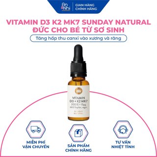 Vitamin d3 k2 mk7 sunday natural đức cho bé từ sơ sinh