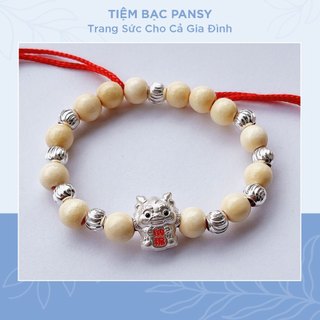 Vòng dâu tằm charm con Rồng 7 bi và 9 bi cho bé gái, trai - Vòng tay dâu tằm mix charm bạc thật giúp bé ngủ ngon