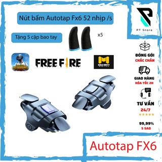 Nút bấm chơi game Fx6 Autotap 50 nhịp/s bắn Pubg Mobile Free Fire 4 ngón cực nhạy cực bền và an toàn (tặng kèm bao tay )
