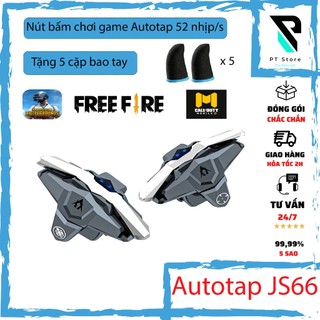 Nút bấm chơi game JS66 Autotap 52 nhịp/s bắn Pubg Mobile Free Fire 4 ngón cực nhạy cực bền và an toàn (Tặng kèm bao tay)