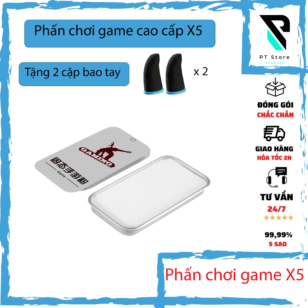 Phấn Chơi Game chống Mồ Hôi Tay X5 - Mượt Mà - Dễ Sử Dụng - Chính Hãng HD Design
