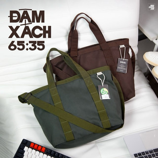 Túi tote vải canvas dày dặn, đi du lịch, túi xách tập gym đậm 65:35