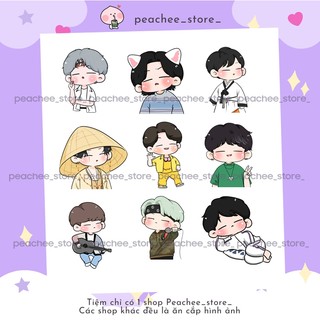 Sticker hình dán Suga BTS chibi set 30 chiếc cỡ 4cm trang trí sổ tay journal