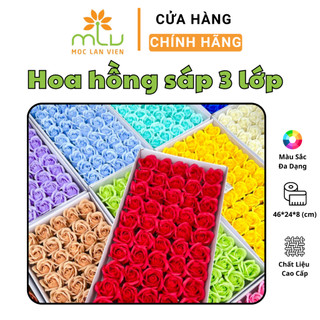 Hoa hồng sáp 3 lớp, hộp hoa sáp 50 bông