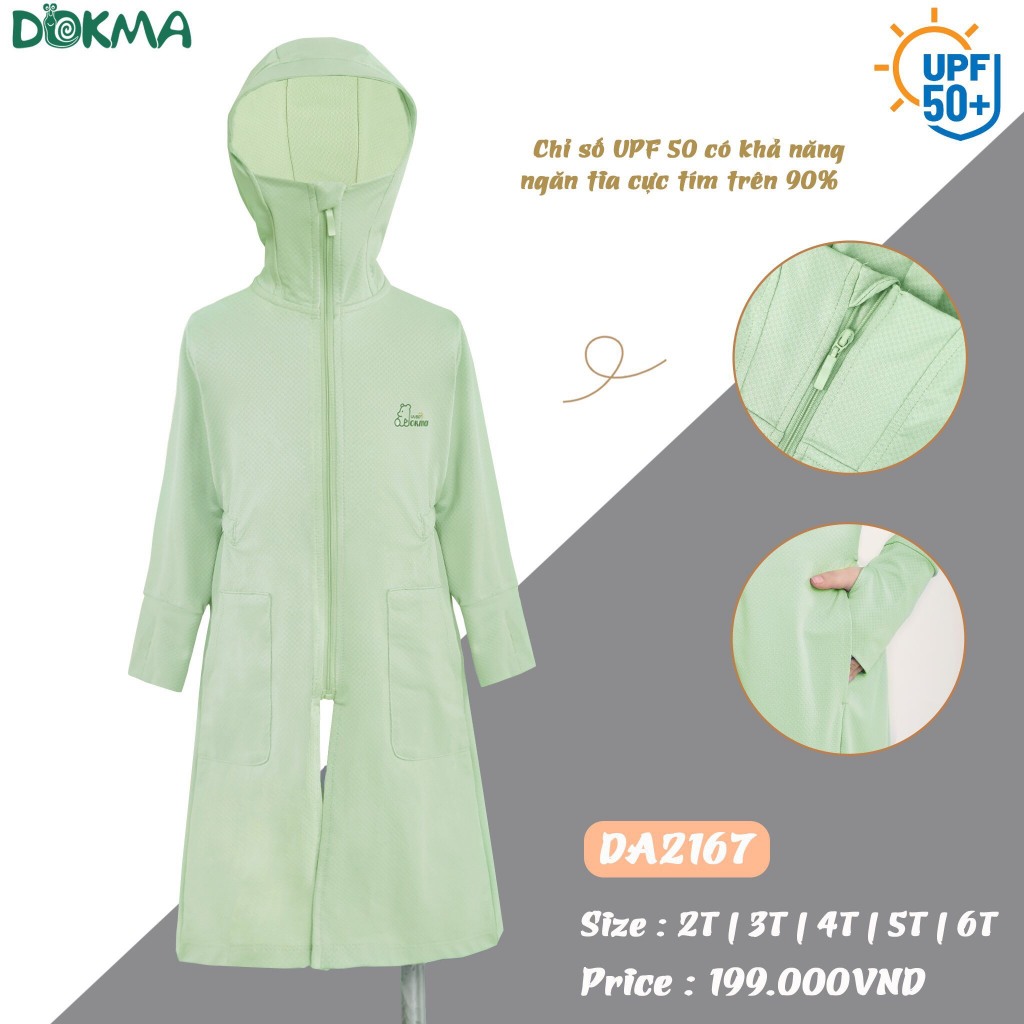 Áo chống nắng Dokma thân dài cho bé 2-6Y